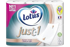 GÉNÉRIQUE LOTUS - Lotus Just1"50 Ans" Papier Toilette 6 Rouleaux - Lot De 2
