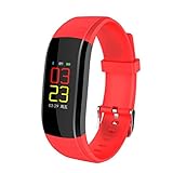 IGEMY UPX Bunte Smart Handgelenk Band Schlaf Sport Fitness Tracker Schrittzähler Armbanduhr (Rot)