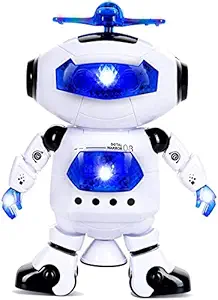 SHINETOY Dancing Robot Toys for Kids - 360? Body Spinning Robot Toy with LED Lights Flashing and Music ? Smart Interactive Electronic Singing, Multicolor Toy for Toddler Boys and Girls