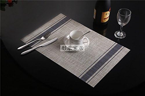 DIANZHUO Placemat 4Pcs Japanese-Style Simple Upscale Placemat Pvc Coaster Bowl Pad Insulation Pads Plate Pad Table Mats Western Mats Tableware Mats , Blue