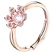 Produktbild Meow Star Ring Katzenpfote Rosenquarz Sterling-Silber Ring für Katzenliebhaber