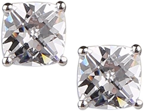 Somma Made with Swarovski Zirconia Antique Cushion Checker Board Cut 925 Silver Earrings for Women
