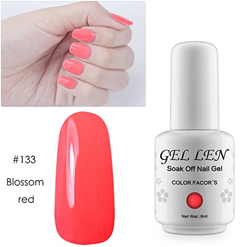 Gellen auflösbarer Nagellack Shellac UV Led nagellack Farblack 8ml 133 rot
