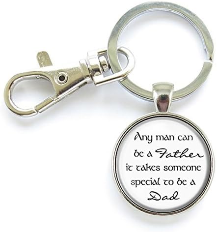 Father Gift Keychain Thank You Dad Step Dad inspired Quote Keychain Any man can be a father it takes someone special to be a dad father day Gift pendant Key Ring Jewelry