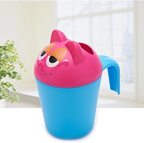 XISHU Wash Hair Eye Shield Shampoo Rinse Cup Plastic Bathing Cartoon with Drain Holes Flower Pot Sprinkler Jug , 1