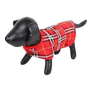 Douge Couture Dog Check Coat-18 Inch (Red)
