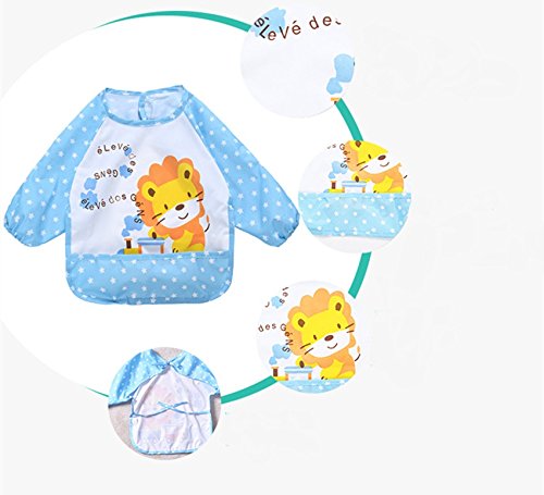 WeiterVor 3PCS Wasserdicht Babylätzchen Langarmlätzchen mit Auffangschutz 1-4 Jahre - 2