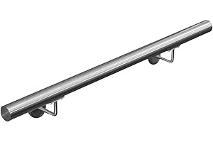 LAGENTO Main courante 304 acier inoxydable rampe escalier barre appui V2Aox 50-200 cm, Longueur:60 cm
