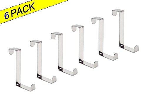 Mabi 3016 Universal Edelstahl-Türhaken 6er Set Türfälze 2-4 cm