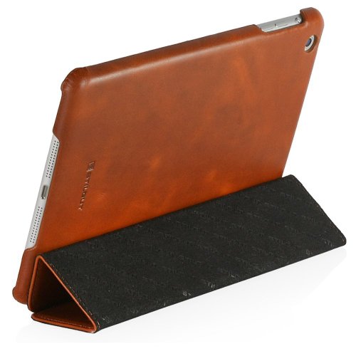StilGut Couverture Case, Tasche aus feinstem Leder für das Apple iPad mini mit Retinadisplay & iPad mini 3 unterstützt Smart-Cover Funktion, Cognac - 4