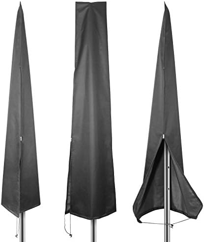 Outdoor Patio Umbrella Cover, Parasol Cover Canopy Garden Yard Market Umlrella Cover with Zipper Fits 7ft to 11ft Umbrellas , Waterproof Thick Oxford Fabric - Black