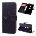 Produktbild Edauto Sony Xperia XZ3 Hülle Leder Case Schutzhülle Wallet Flipcase Lotus Schmetterling PU Handyhülle Handytasche Schale Geldbörse Karteneinschub Magnetverschluß Ständer Klapptasche Tasche Lila