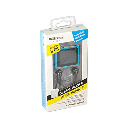 Xtreme 27702B Lettore MP 4/MP 3 con Schermo da 1.8", Completo di MicroSD da 8 GB, Cavo Dati e Auricolare