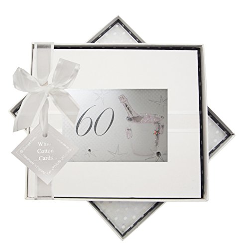 White Cotton Cards Gästebuch zum 60. Geburtstag, Motiv: Champagner und Eiskübel