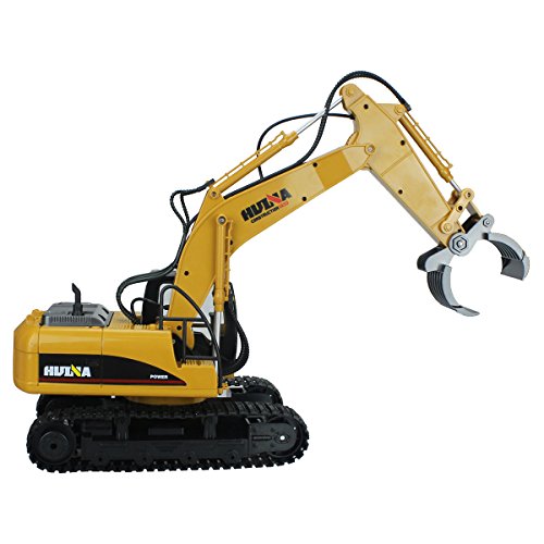 Hugine 16 Channel 2.4G Alloy RC Timber Grab Excavator Crawler Remote Control Construction Engineer Truck Toy