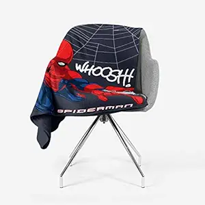 Marvel Kids Spider Man Single Bed Fleece Blanket, Grey (150 cm x 220 cm)