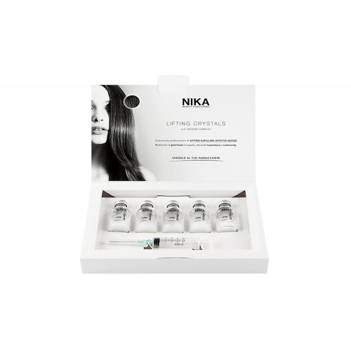 NIKA Ampoules de traitement professionnel 5 x 20 ml effet botox apporte jeunesse brillance et nutrition aux cheveux Nika Lifting Crystals Box 5 x 20 ml with Reborn Complex