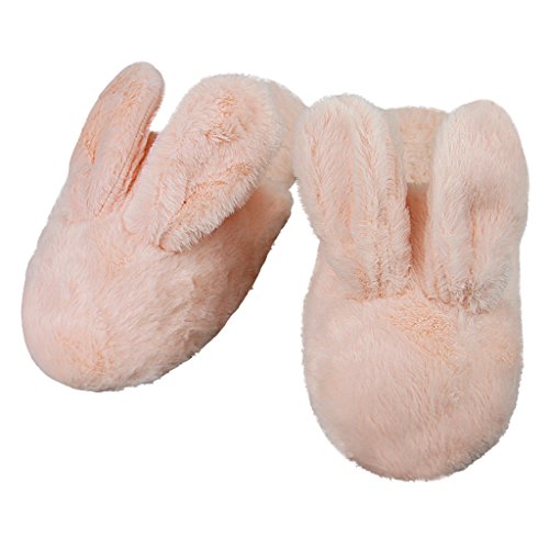 Lovely Plain Simple Rabbit Slipper with Long Ears Ladies Winter Super