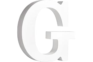 Rayher MDF-Buchstabe G, weiß, 11 x 11 cm, Stärke 2 cm, 3D-Buchstaben Holz, Holz-Buchstaben FSC zertifiziert, 64546102