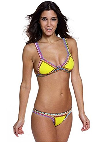 Preisvergleich Produktbild Ducomi Damen Bikini-Set gelb gelb Small