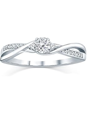 SILVEGO Verlobungsring mit Swarovski® Zirconia 925 Sterling Silber