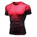 Produktbild EUZeo Herren Farbverlauf Gym Fitness T-Shirt Männer Kurzarm Shirt für Gym Training Kompressionsshirt kurzärmlig Funktionsshirt mit Netzstoffeinsätzen Sportshirt Bodybuilding Trainingsshirt