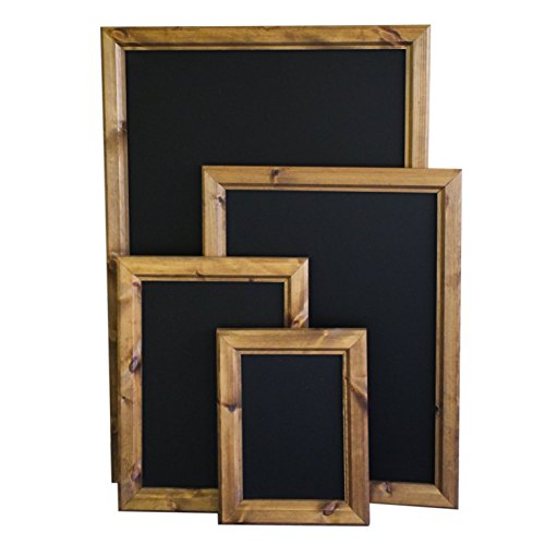 Chalkboards UK Premium A2 Framed Blackboard 695 X 515mm, Wood, Black, 69.5 x 51.5 x 3 cm
