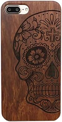 Iphone 7 Plus Case,CARYYCY Unique Natural Hardmade Wood Protective Cases With PC Shockproof Protective Wooden Cover Cases for Apple iPhone 7 5.5 inch (Skeleton)
