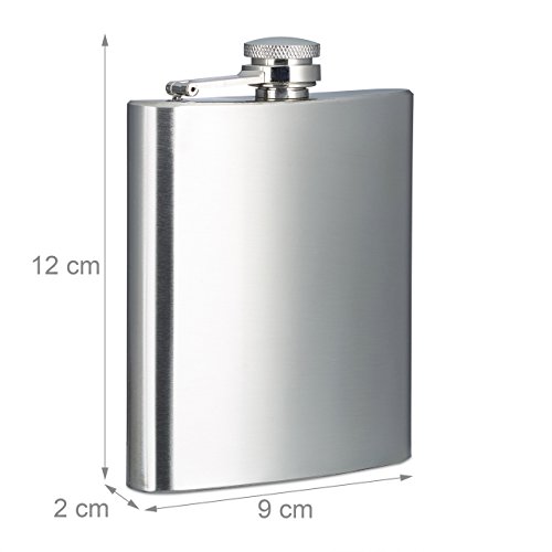 6 teiliges Bar-Set aus Edelstahl, Flachmann 200ml, Shaker, Barsieb, Messbecher, Cocktaillöffel, Eiswürfelzange, Cocktailset - 4