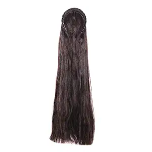 Aric Hair Band Long Shiny Straight Hair Extension Wig (Black) for Women 30 inch (Pack of 2)