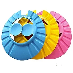 ViberDeal Adjustable Safe Soft Bathing Baby Shower Cap Wash Hair For Children Baby Eye Ear Protector Adjustable Leaves Shape Bathing Shower/Shampoo Cap