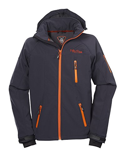 Fifty Five Herren Softshell-Funktions-Freizeit-Jacke  Alert navy/orange 5XL - FIVE-TEX Membrane fr Outdoor-Bekleidung / winddicht wasserfest atmungsaktiv