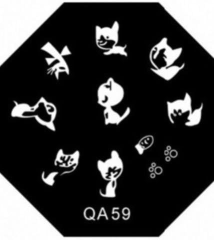 Cartoon Print Designer Nail Stamping Nail Nail Art Design Cartoon Cat Kitty – QA59