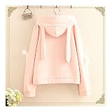 comprar ropa kawaii mujer Longitud De La Ropa: Regular SWEAAY Harajuku Kawaii Hoodies Mujer Ropa Sudaderas Primavera Rosa Blanco Cute   Anime Mori Girl   Sudaderas con Capucha, Rosa, Talla Única