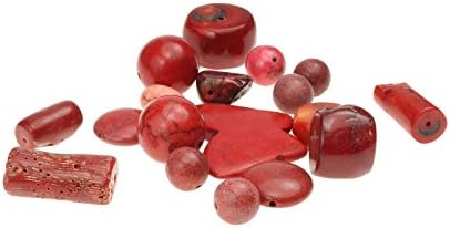 Bead House Assorted Gemstone Shaped Beads Red Mix Box 280g