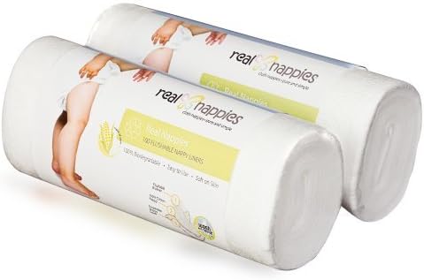 Real Nappies Bioliner Twin Pack, Flushable Nappy Liners, 2 Rolls of 100