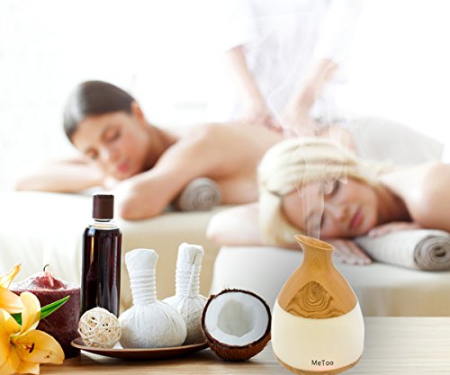 Me Too Aromatherapy Diffuser 120ml Ultraschall-Luftbefeuchter Cool Nebel ätherisches Öl Diffusor mit farbigem LED-Licht für Haus, Baby-Raum, SPA-Wood Grain - 8