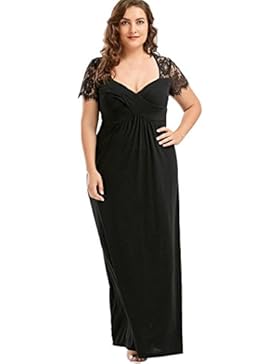 LILICAT Frauen Abendkleid Partykleid Business Spitze Kleid Damen Cocktailkleid Elegant V Ausschnitt Lange Ärmel...