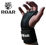 ✅ Patentado. Roar® Calleras Crossfit para Hombre y Mujer, Guantes Crossfit, Calistenia, Levantamiento de Peso, Halterofilia, Workout, Cuero sintético (M)