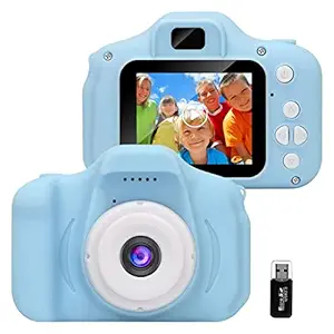 Bmentor Kid's Portable Digital 2.0-Inch Screen Full HD 1080P Camera with Inbuilt Games | Web Camera for PC | Supports SD Card | Various Cute Photo Frames | Random Colour:- Pink, Blue and Green