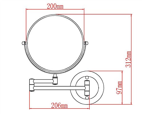 GuRun 1 /5-Fach Vergroesserung Doppelseitiger Wand Kosmetikspiegel,durchmesser rund 20cm, verchromt, M1306(20cm,5x) - 4