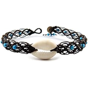 Fußkettchen Kauri Muschel Türkis Thailand Tribal Surfer Boho Gypsy Fußband Fußkette