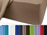 Jersey Spannbetttuch in unseren besten Farben aus 100% Baumwolle – in 5 Größen erhältlich, 200-220 x 200 cm, sand