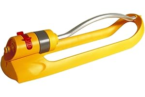 HOZELOCK - Rectangular Oscillating Sprinkler Plus 180 m² : Small-area Spray Sprinkler on Sled, Ideal for Lawns and Established Plants, Adjustable Oscillation Zone: 15 Jets Uniform Watering [2972P0000]