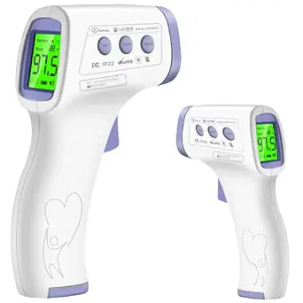 HTD8813C Digital Non Contact Infrared Forehead Laser Gun Thermometer For Body Fever Kids Adults & Babies - Set of 2