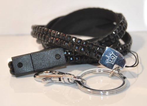 LANYARD QUEEN Safety Breakaway Rhinestone Crystal Diamante Lanyard. Jet Black 98cms Long