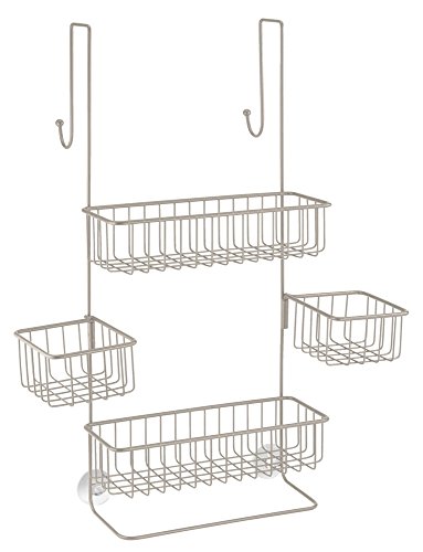 mDesign Duschablage zum Hängen über die Duschtür – praktisches Duschregal – ohne Bohren zu montieren – Duschkörbe zum Hängen aus Edelstahl – für sämtliches Duschzubehör - 9