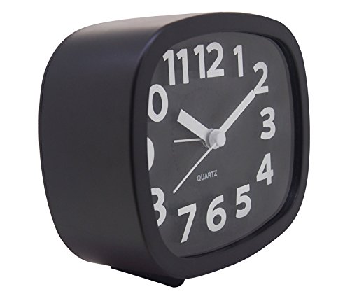 Königswerk Wecker mit 3D-Ziffern und lautem Alarmton, geräuschlos, Quarzuhrwerk, analog – schwarz - 2