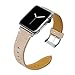 Produktbild BZLine® für Apple Watch Armband 38mm/42mm, Mode Leder Ersatz Wrist Strap Band Uhrenarmband Schlaufe Smart Watch Armbänder mit Klassische Schließe für Apple Watch Series 3/2/1 (38 mm, Beige)