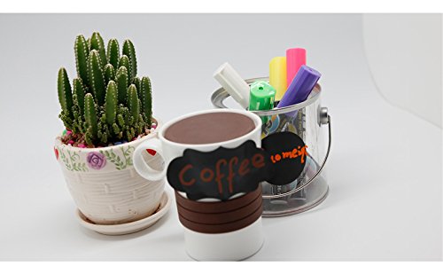 XY Life 64 Stück Tafelaufkleber Küchen Label Tafel Aufkleber sticker Etiketten zum Beschriften, Wiederverwendet und Wasserdicht, Chalkboard Tafeletiketten für Kitchen Weckglas Lebensmittelboxen Gläser Gewürzgläser und Haushalt, Schwarz - 7